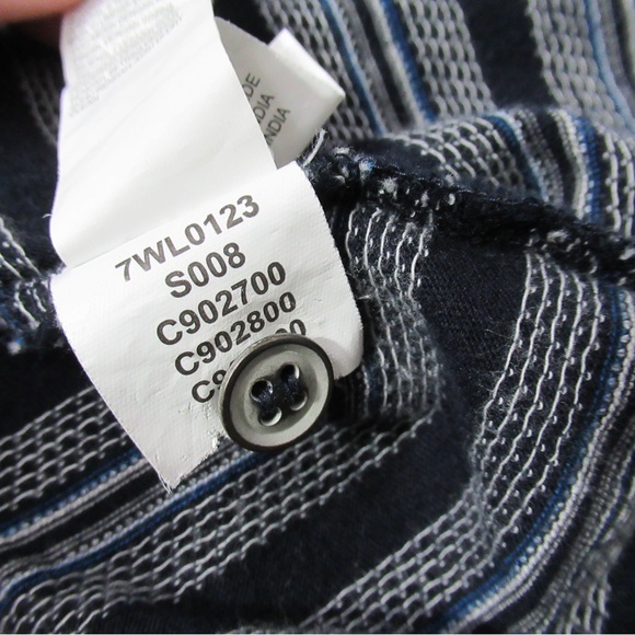 Lucky Brand Jacquard Blue Striped Casual Dress With Pockets Size Medium - Picture 7 of 13